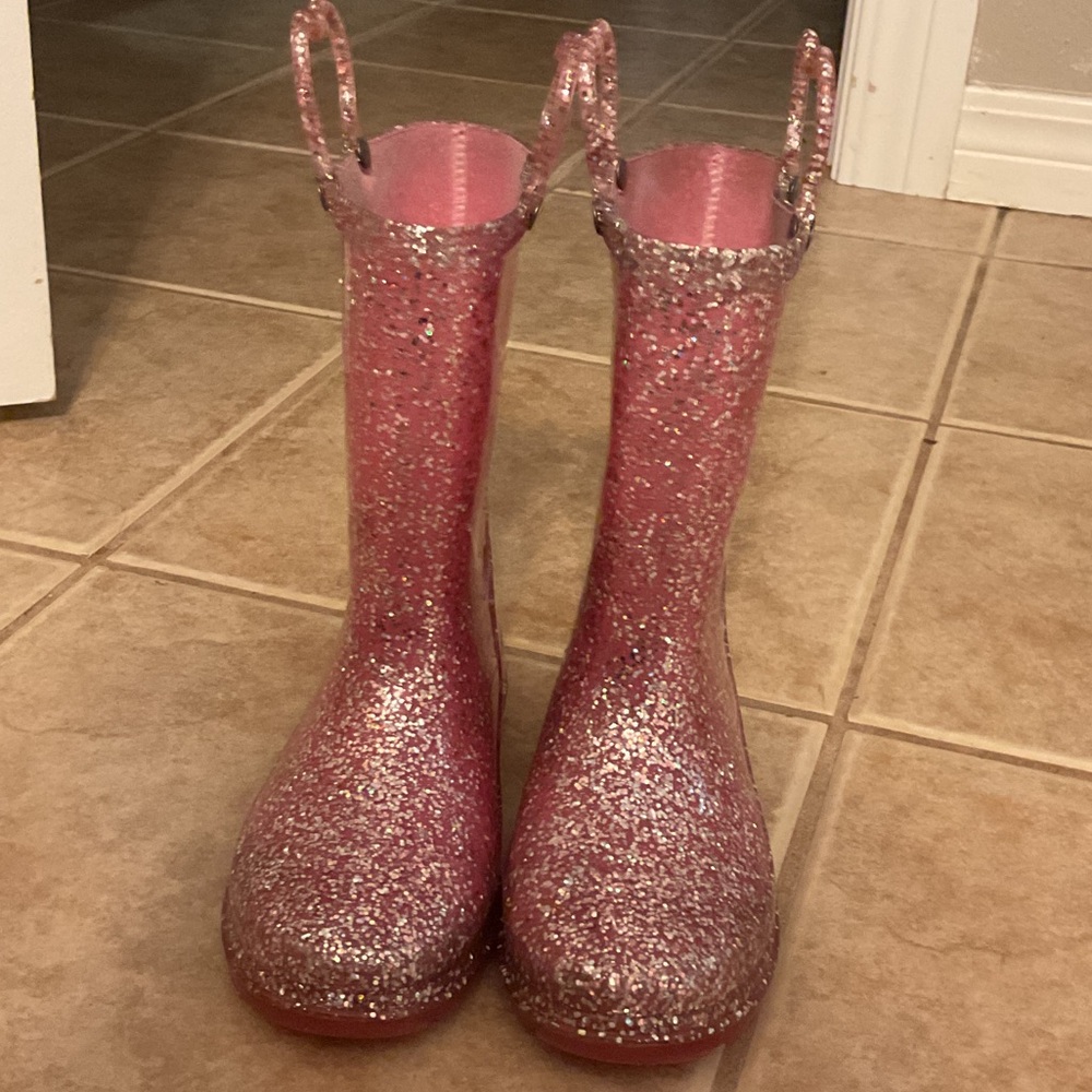Sparkly Pink Glitter Rain Boots